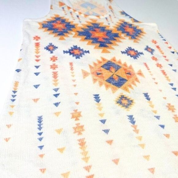 Women's Aztec Tribal Print Racerback Tank Top Blouse Size Medium - Picture 9 of 12